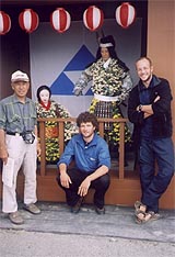 Mr. Hattori with Ben and tom at the Chrysanthemum Doll show